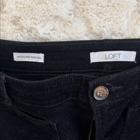 LOFT Black Palmer Corduroy Wide-Leg Pants - Picture 2 of 4